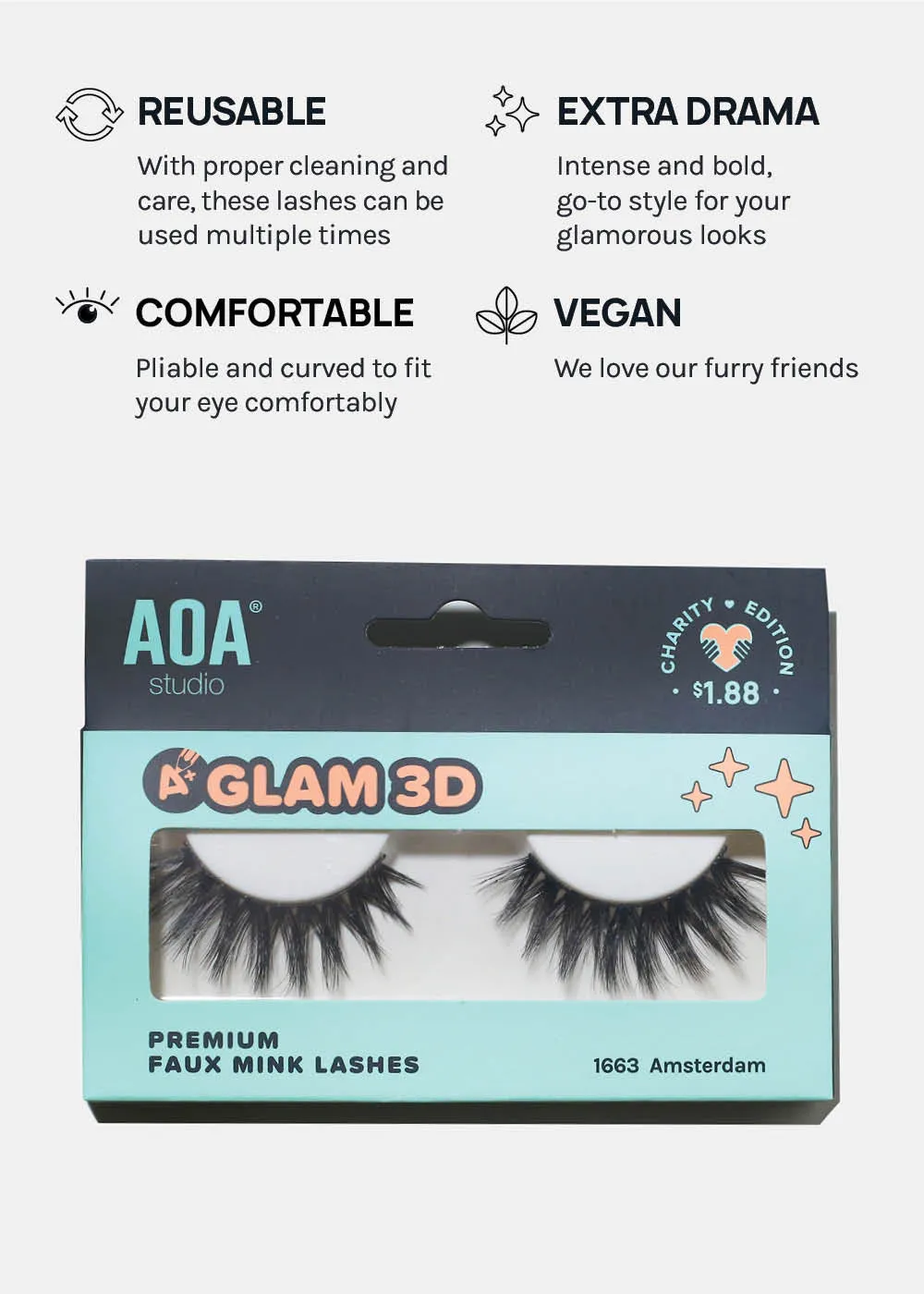 A  Glam 3D Faux Mink Lashes - Amsterdam