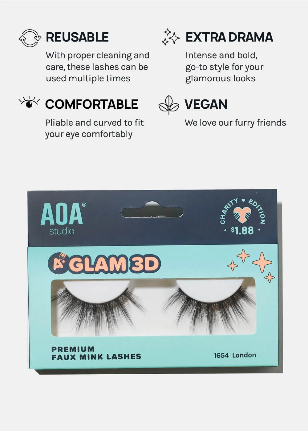 A  Glam 3D Faux Mink Lashes - London