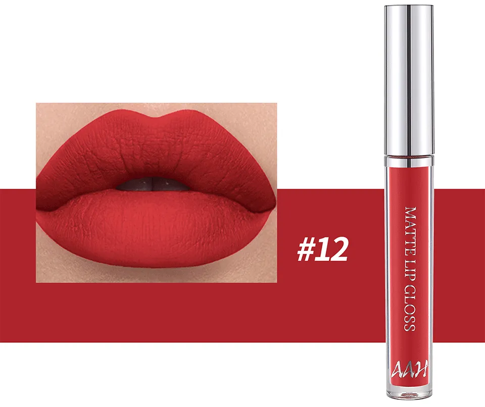 AAH 12 Colors Velvet Matte Lip Gloss