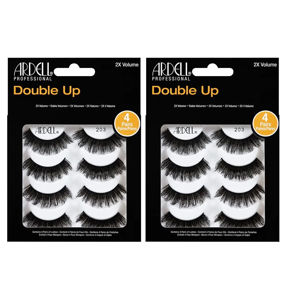 Ardell False Eyelashes 4 Pack Double Up 203, x 2 packs (4 pairs per pack)
