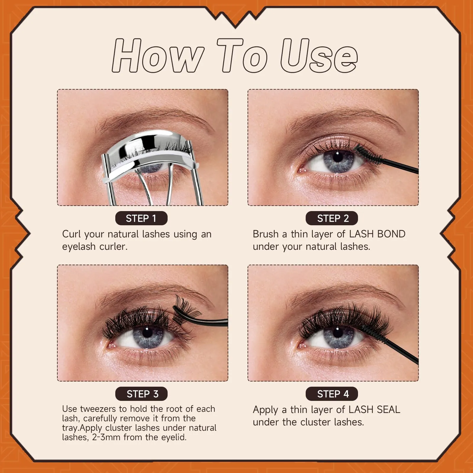 CrisLashes Individual Lashes Kit, DIY Eyelash Extension Kit 144Pcs D Curl Lash Clusters with Lash Bond And Seal, Lash Remover 5ML and Lash Tweezers For Beginners(Mix8-18mm, Iconic 4PCS Lash Kit 10)