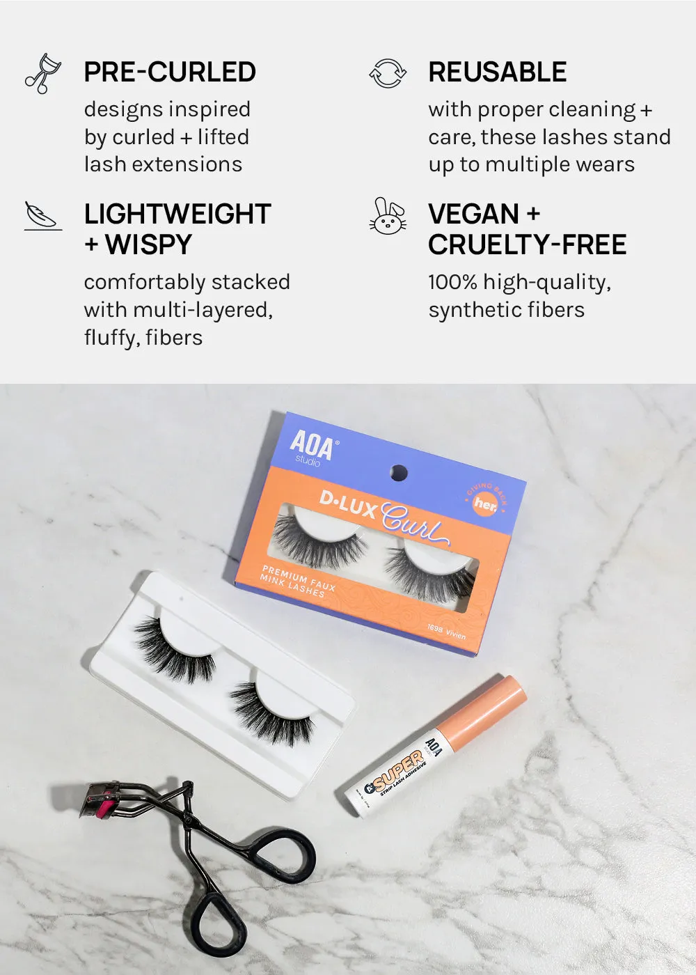 D-LUX Curl Premium Faux Mink Lashes - Hedy