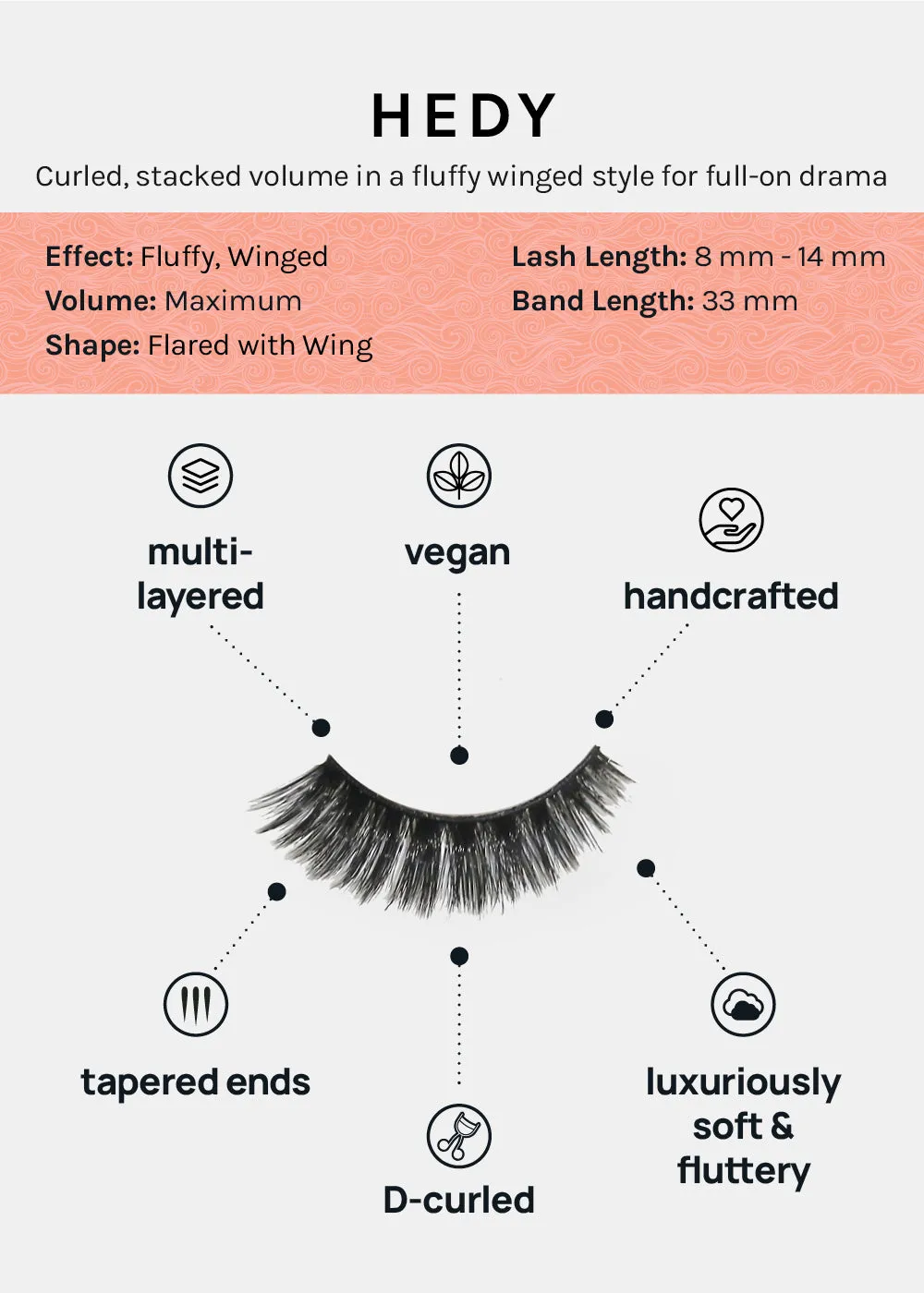 D-LUX Curl Premium Faux Mink Lashes - Hedy
