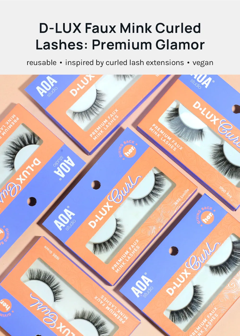 D-LUX Curl Premium Faux Mink Lashes - Hedy