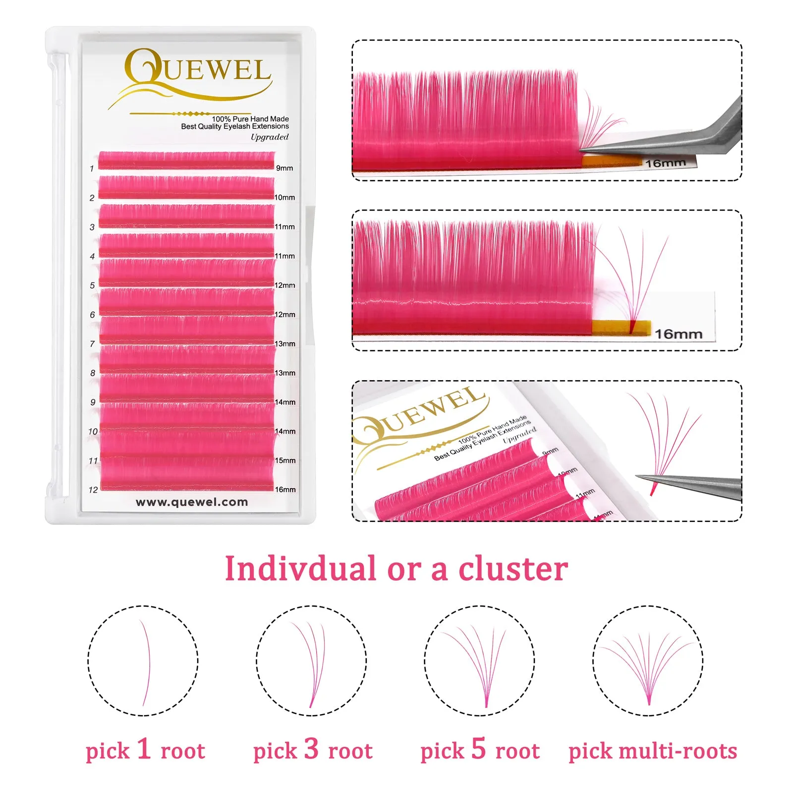 Easy Fan Colorful Eyelash Extensions 0.07MM