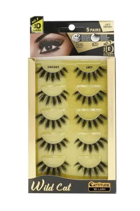 Ebin New York Wild Cat 3D Lashes 5 Pair Value Pack