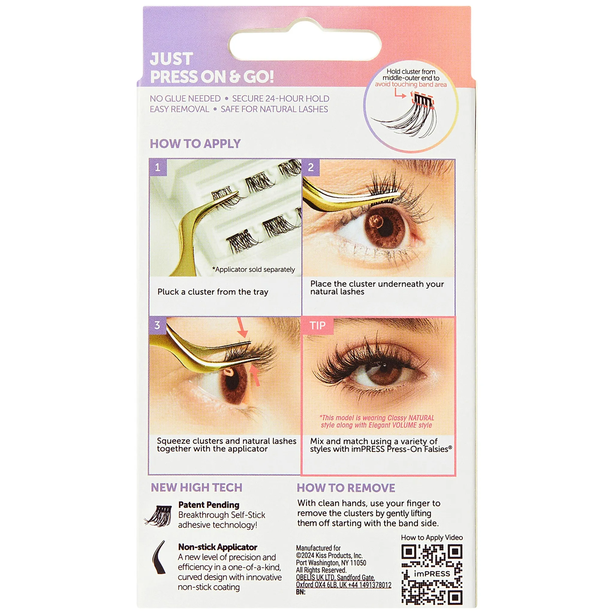 Kiss ImPRESS Press-On Falsies Cluster Lashes - Authentic Natural