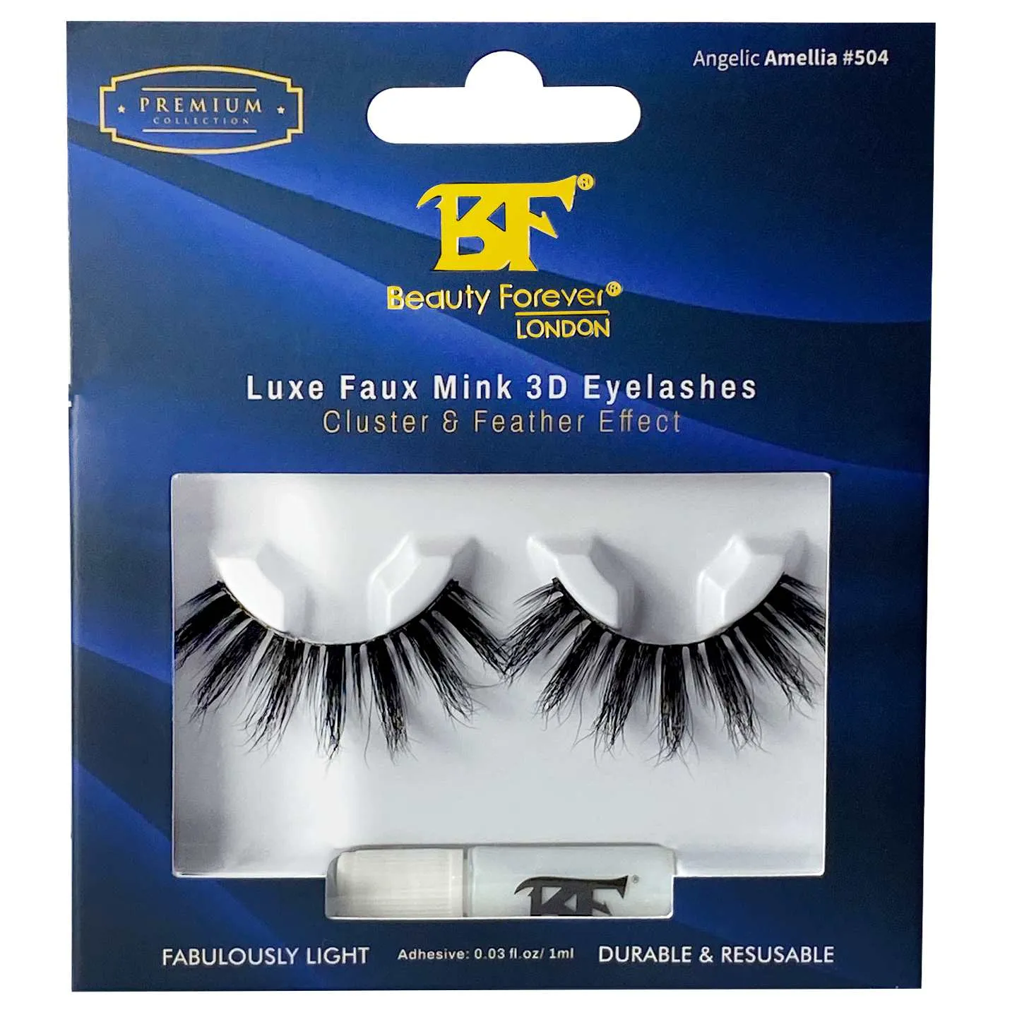 Luxe Faux Mink 3D Eyelashes - Angelic Amelia  #504 (Cluster & Feather Effect)