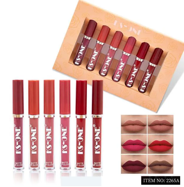 Miss Beauty New KS One Pack Of 6 matte Lip gloss - 2265