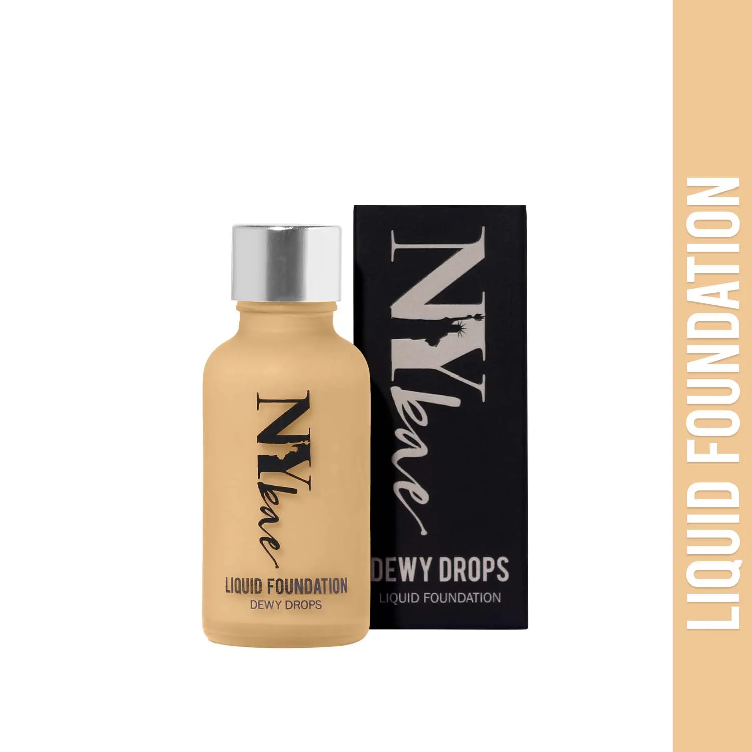 NY Bae Dewy Drops Liquid Foundation | Natural | Full Coverage | Smooth & Light | Easily Blendable | Dusky Skin Tone | Warm Undertone - Mocha 6 (30 ml)   