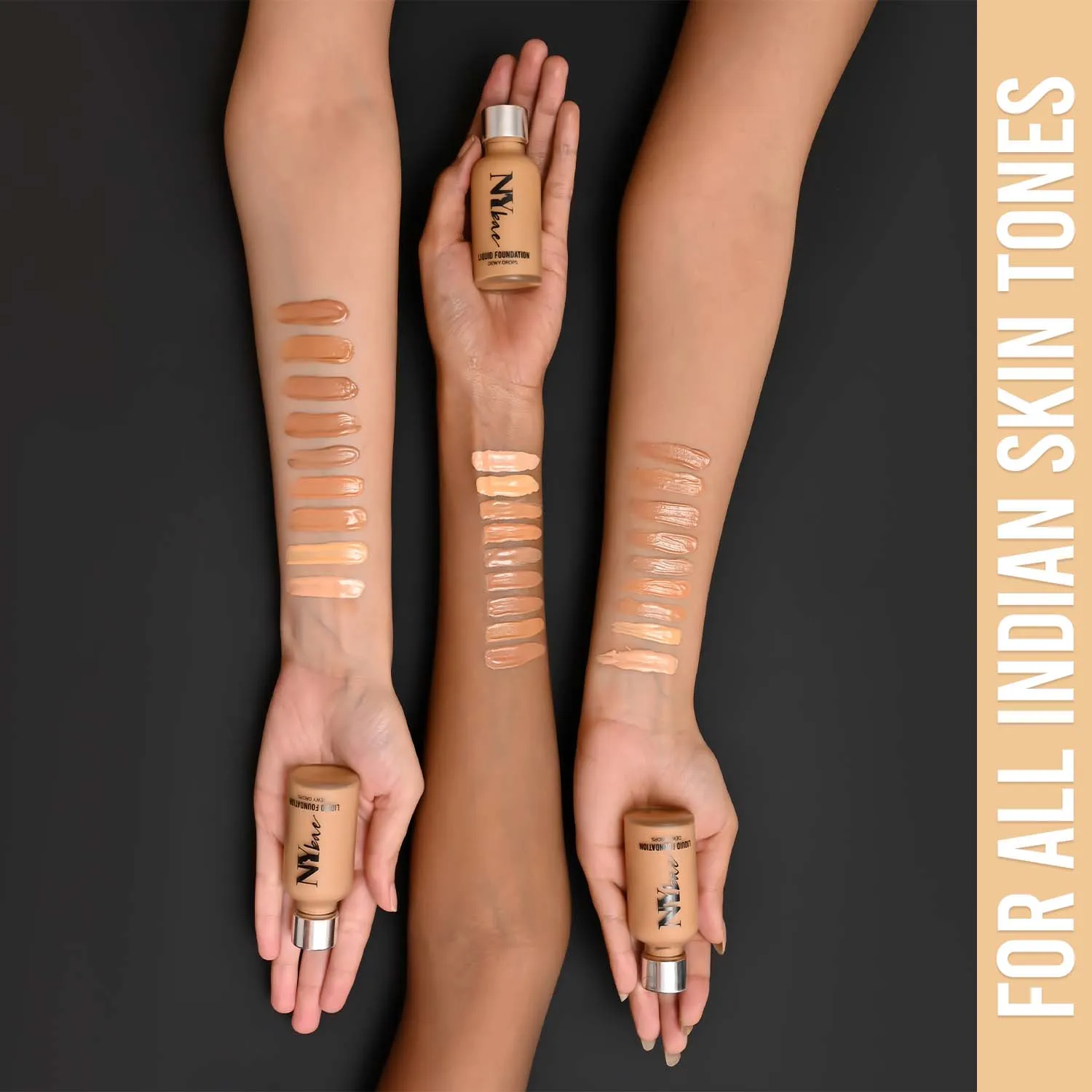 NY Bae Dewy Drops Liquid Foundation | Natural | Full Coverage | Smooth & Light | Easily Blendable | Dusky Skin Tone | Warm Undertone - Mocha 6 (30 ml)   