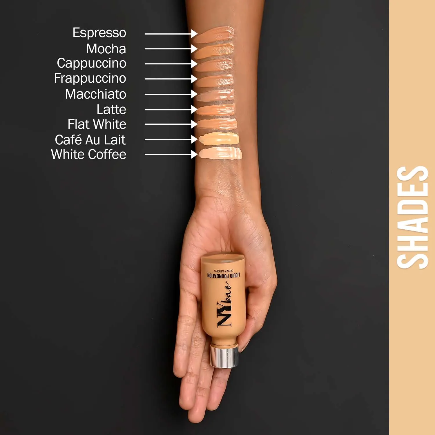 NY Bae Dewy Drops Liquid Foundation | Natural | Full Coverage | Smooth & Light | Easily Blendable | Dusky Skin Tone | Warm Undertone - Mocha 6 (30 ml)   