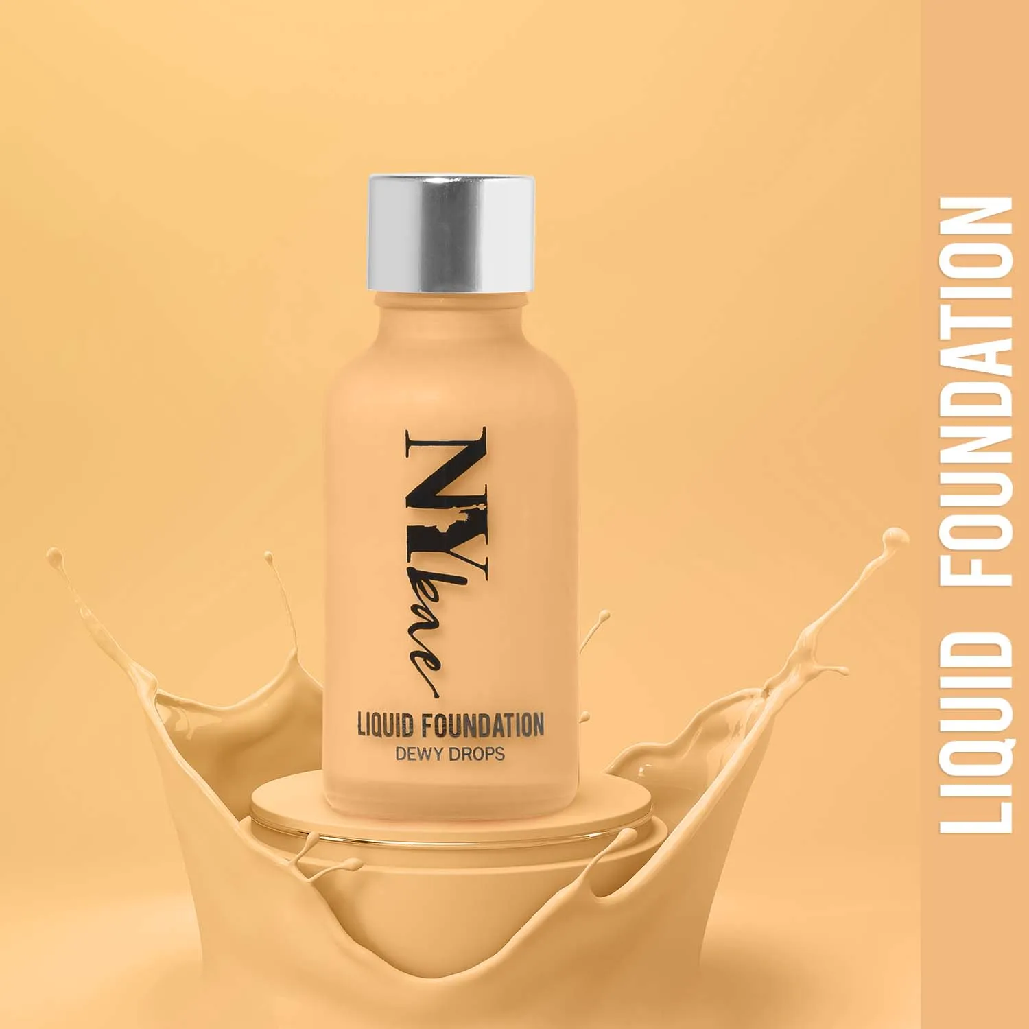 NY Bae Dewy Drops Liquid Foundation | Natural | Full Coverage | Smooth & Light | Easily Blendable | Wheatish Skin Tone | Warm Undertone - Macchiato 3 (30 ml)