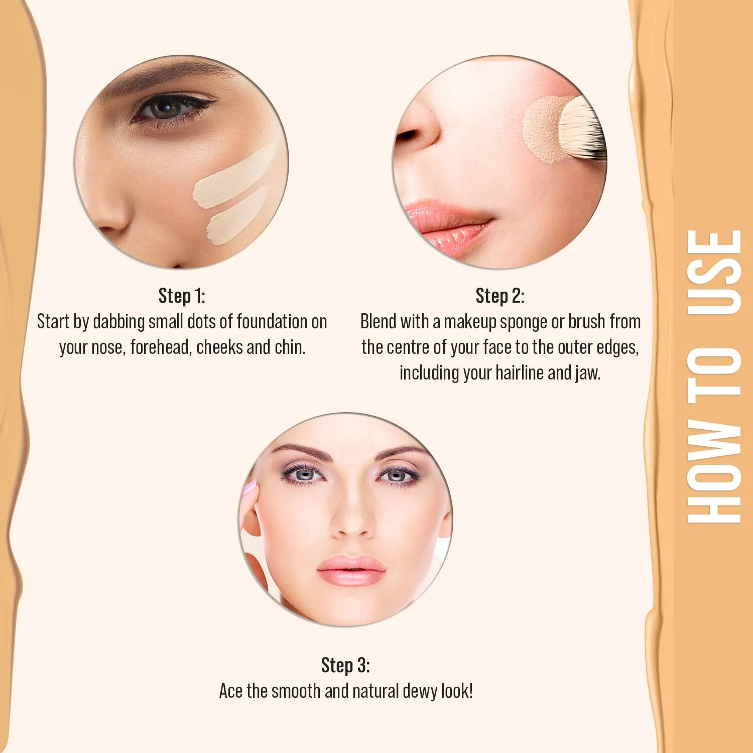 NY Bae Dewy Drops Liquid Foundation | Natural | Full Coverage | Smooth & Light | Easily Blendable | Wheatish Skin Tone | Warm Undertone - Macchiato 3 (30 ml)
