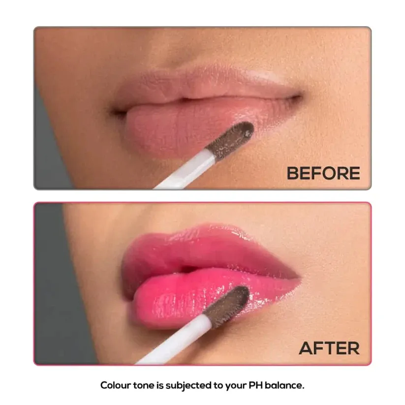 RENEE Madness PH Lip Gloss 5ml| Black Gloss with Pink Payoff| Enriched with Shea Butter| Soothes, Repairs & Moisturizes Dry Lips| Non Sticky Formula