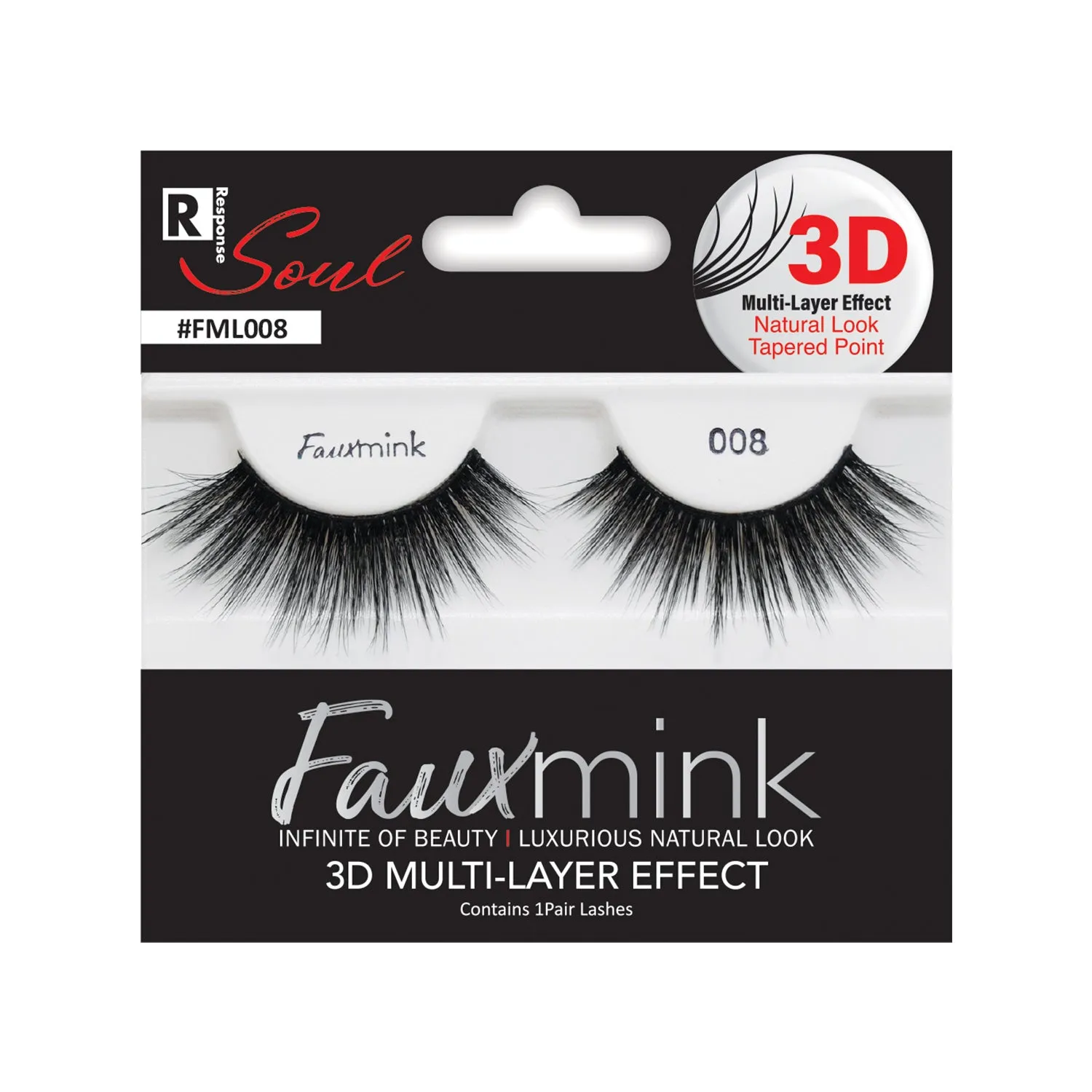 RESPONSE SOUL 3D MULTI LAYER EFFECT FAUX MINK EYELASHES #FML008