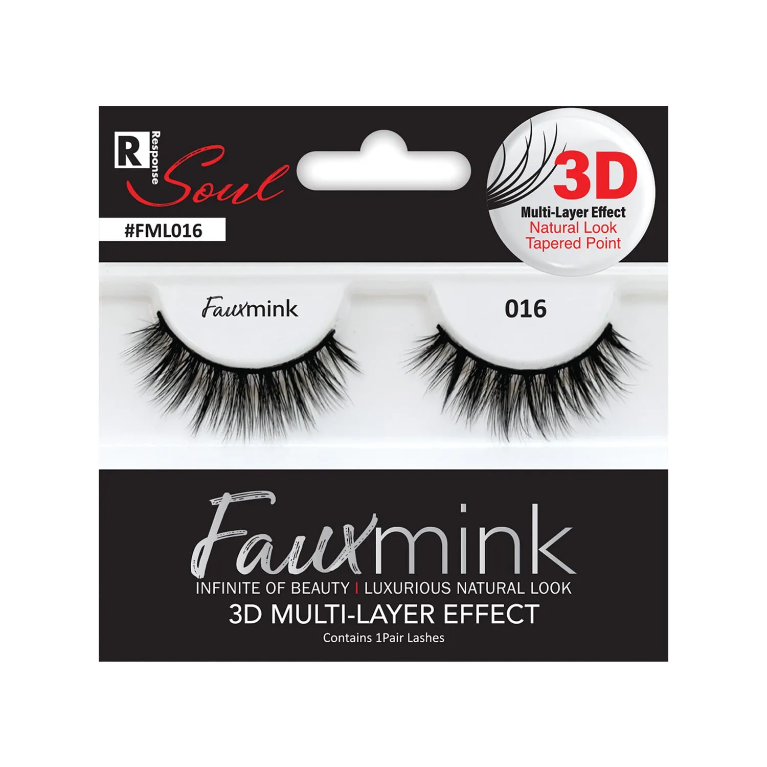 RESPONSE SOUL 3D MULTI LAYER EFFECT FAUX MINK EYELASHES #FML016
