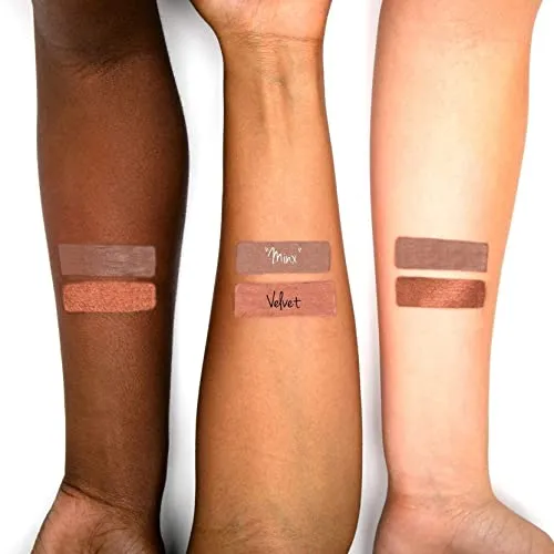 TATTOO JUNKEE Minx Lip Trio Lip Paint Kit, Includes Mocha Lip Liner & Matte Long-Wear Lip Paint   Coordinating Spicy Bronze Effects