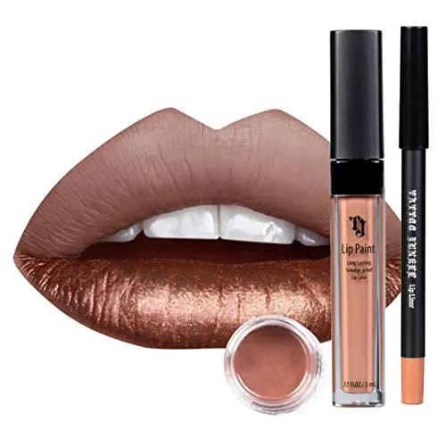 TATTOO JUNKEE Minx Lip Trio Lip Paint Kit, Includes Mocha Lip Liner & Matte Long-Wear Lip Paint   Coordinating Spicy Bronze Effects