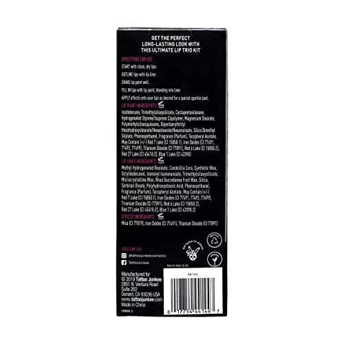 TATTOO JUNKEE Minx Lip Trio Lip Paint Kit, Includes Mocha Lip Liner & Matte Long-Wear Lip Paint   Coordinating Spicy Bronze Effects