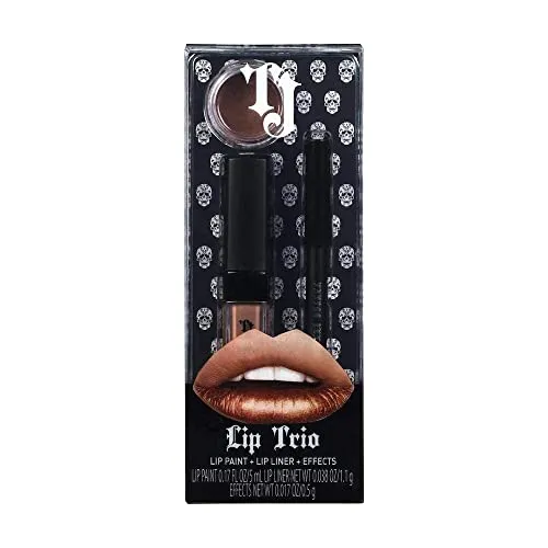 TATTOO JUNKEE Minx Lip Trio Lip Paint Kit, Includes Mocha Lip Liner & Matte Long-Wear Lip Paint   Coordinating Spicy Bronze Effects