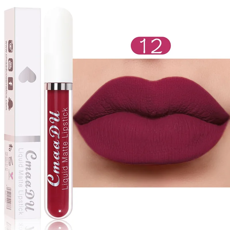 Velvet Matte Lip Gloss Sexy, Long Lasting, Non-stick Cup, Waterproof - Women's Beauty Makeup in Red shade