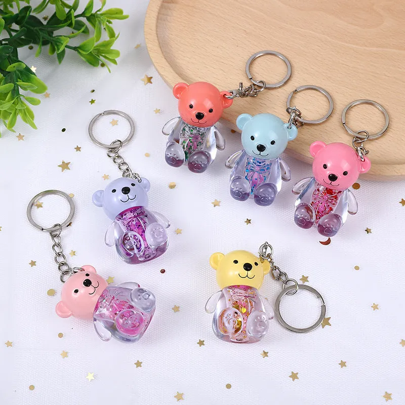 Wholesale 24pcs Cute Bear Key Pendant Sequin Color Changing Lip Glaze