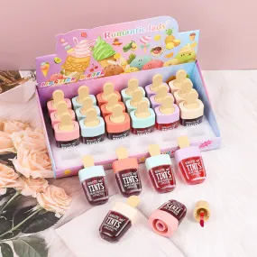 Wholesale 24pcs Ice Cream Fruity Light Moist Easy To Color Lip Oil