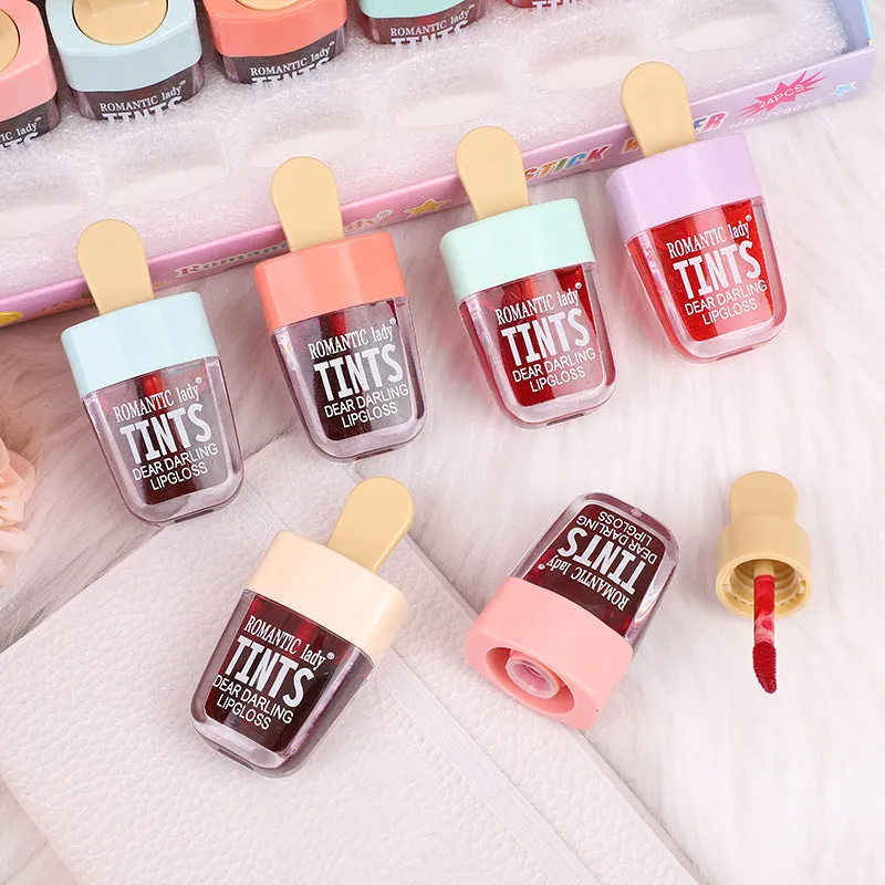 Wholesale 24pcs Ice Cream Fruity Light Moist Easy To Color Lip Oil