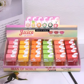 Wholesale 24PCS/PACK Plastic Lip Oil Straw Lip Gloss Fruity Flavored Lip Gloss
