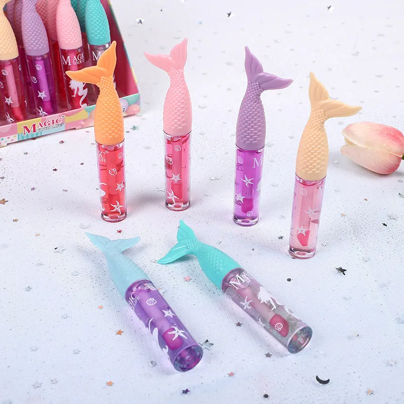 Wholesale 24PCS/PACK Plastic Mermaid Color Changing Lip Glaze